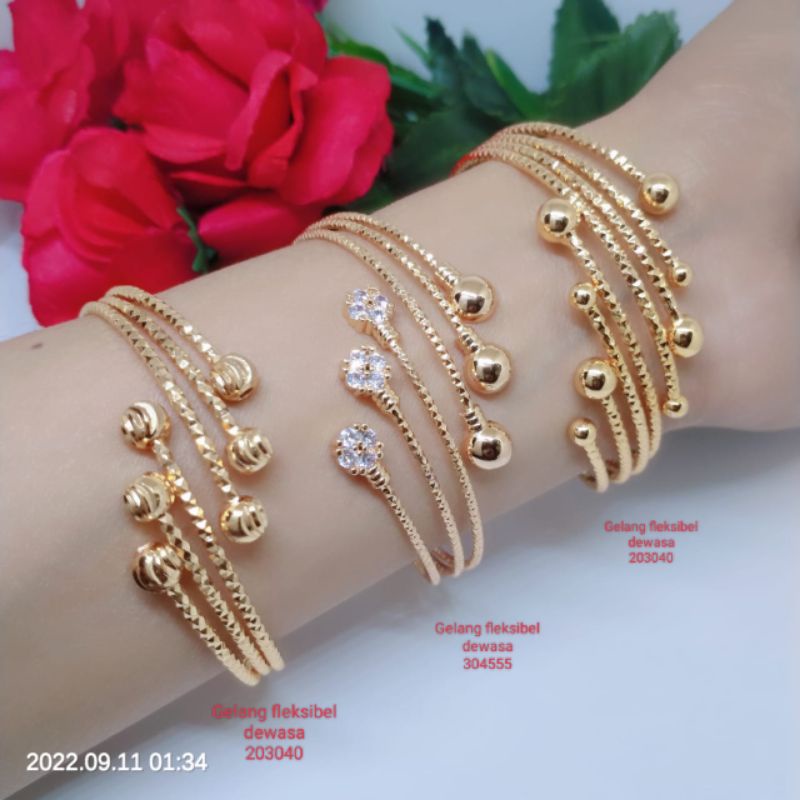 Gelang Tangan Bangle Wanita Titanium Xuping Perhiasan Aksesoris Lapis Emas Anti Karat