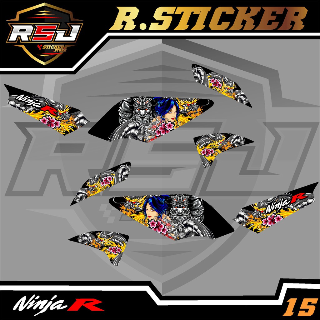 STRIPING NINJA R / SS - Stiker Striping Variasi Semifull NINJA R / SS desaign racing code R-15