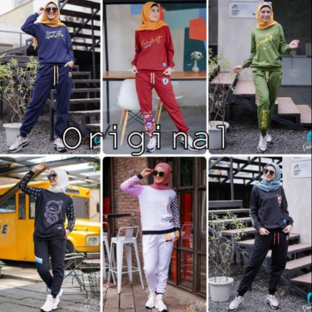 (BAYAR DI TEMPAT)SETELAN CELANA ORI GYL GYL SPORTY SET CELANA ORI GYL