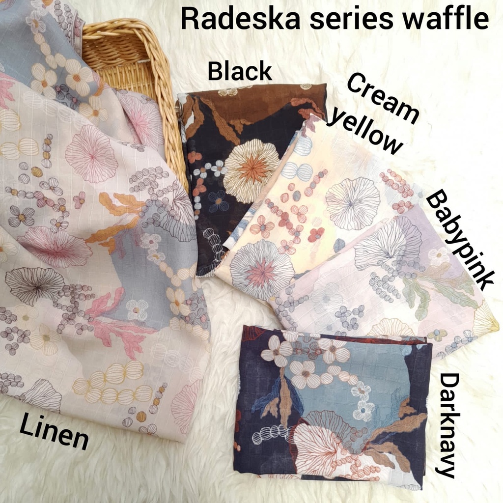 HIJAB RADESKA/HIJAB SEGIEMPAT/JILBAB SEGI EMPAT/KERUDUNG SEGI4/SQUARE MOTIF ABSTRAK/POLYCOTTON