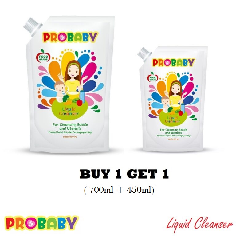 PROMO beli 1 GRATIS 1 Probaby Liquid Cleanser 700ml dan 450ml Sabun Cuci Botol, Dot, dan Perlengkapan Bayi