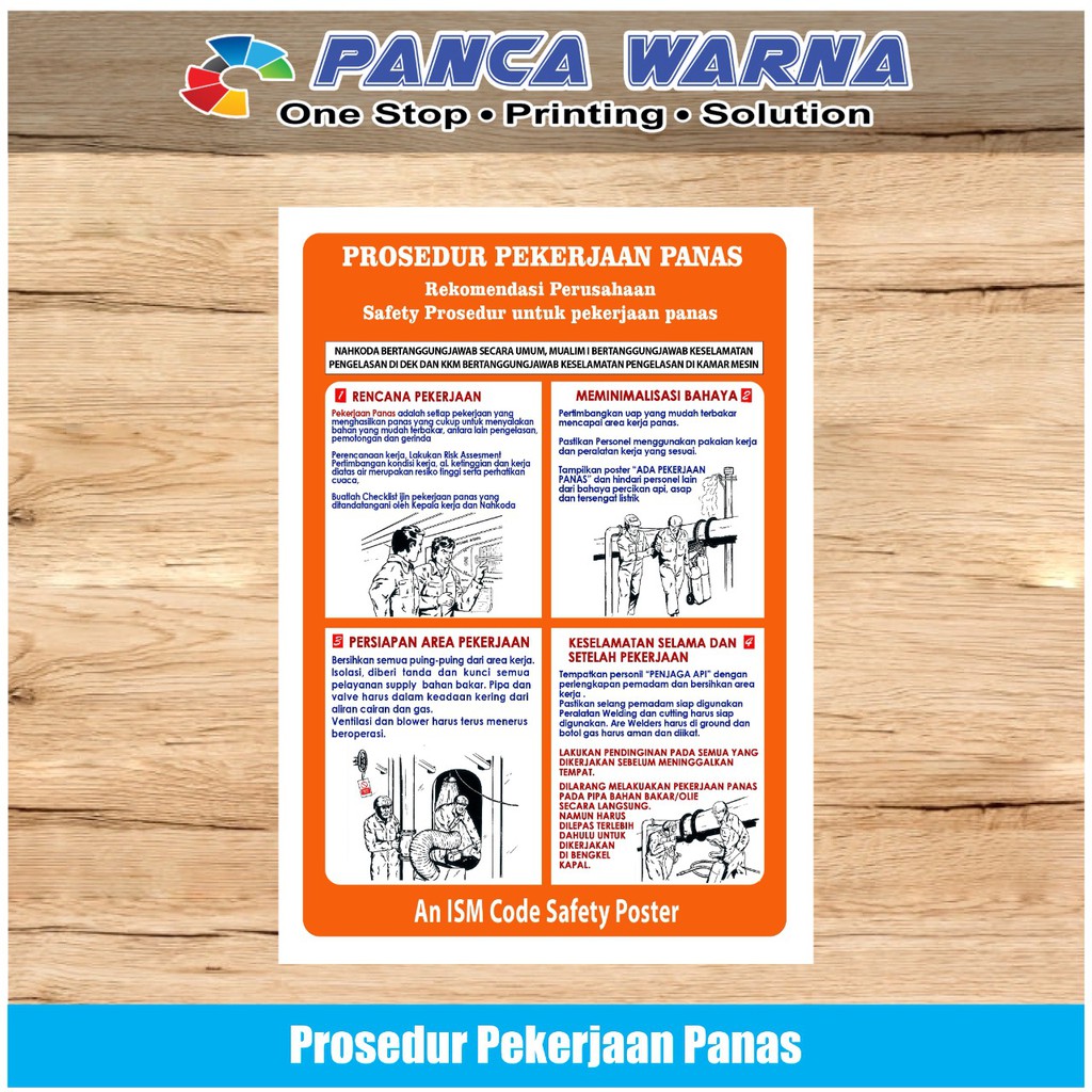 

Stiker Kapal Safety Sign Prosedur Pekerjaan Panas ISM Code Perkapalan