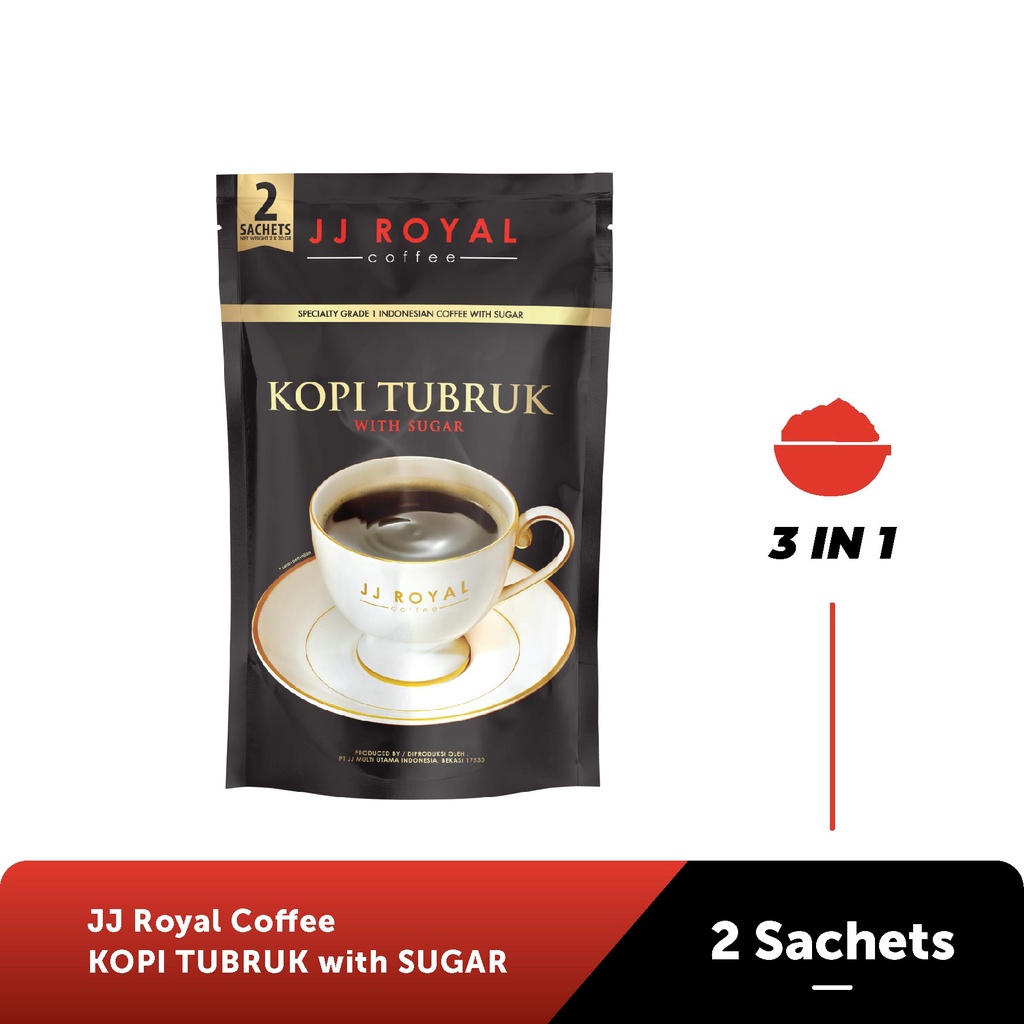 

JJ Royal Coffee Kopi Tubruk With Sugar Inner Bag isi 2 Sachets