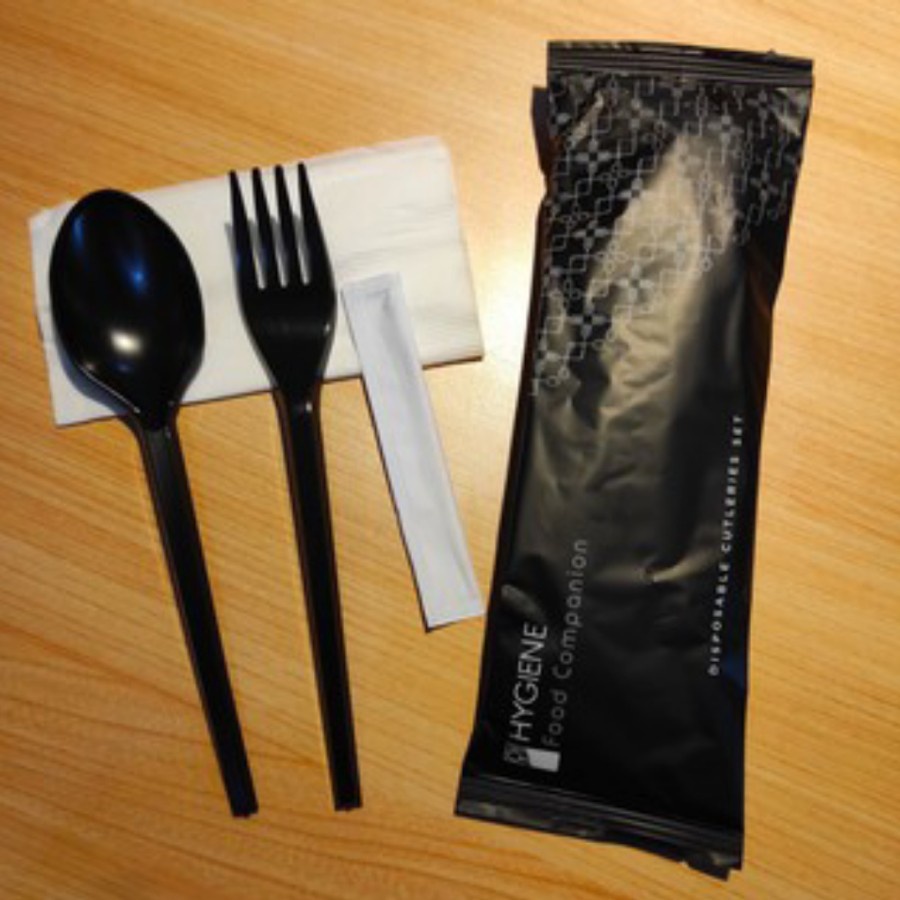 Sendok Garpu Set Plastik Hygiene Food Companion Disposable 1x Pakai