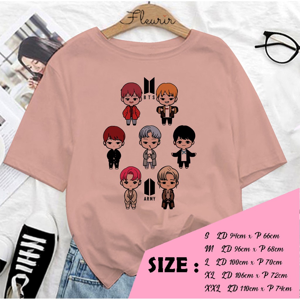 FLEURIR - KAOS  CHIBI WANITA DEWASA LENGAN PENDEK TEE UNISEX PRIA