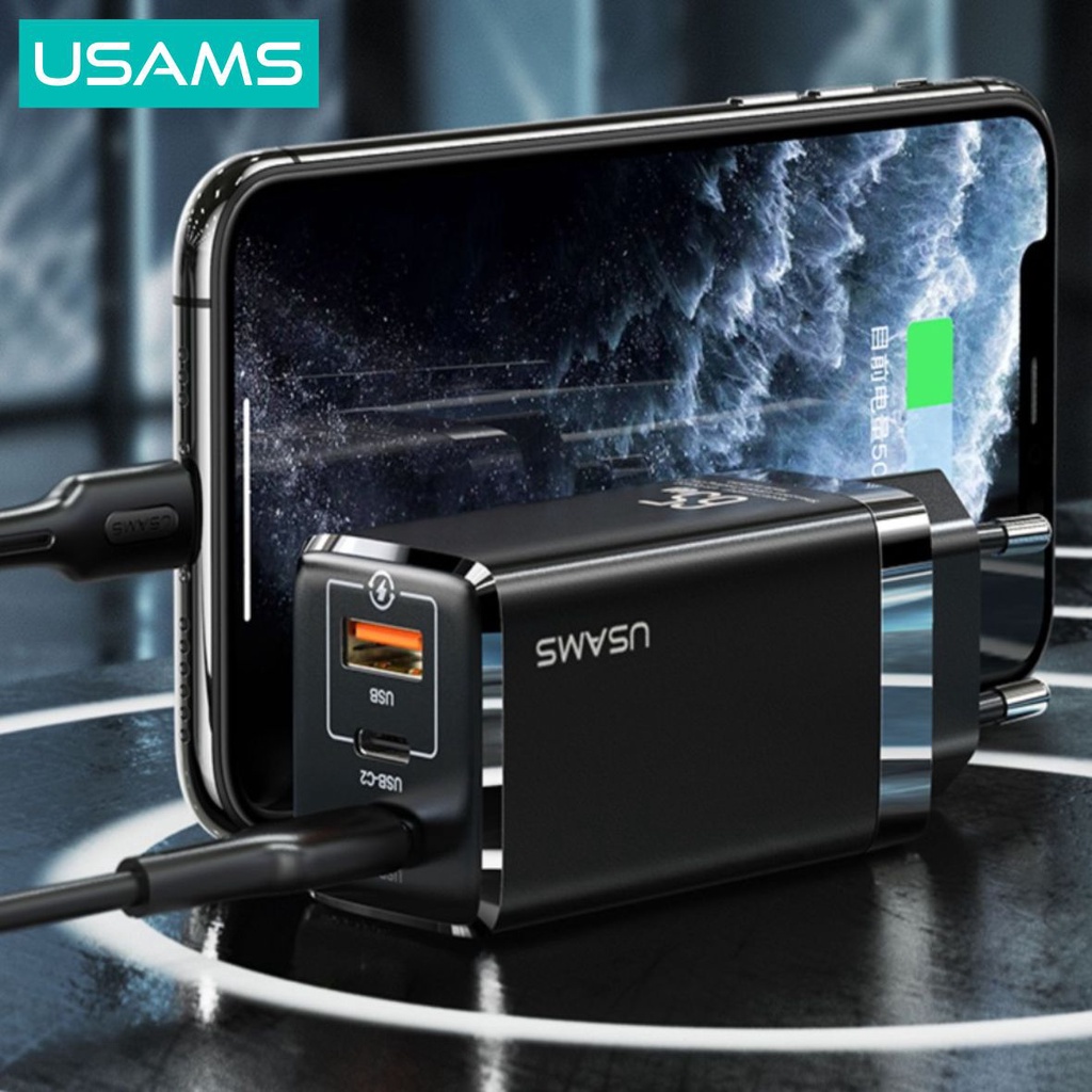 USAMS T33 GaN 65w Adapter Charger Fast Charge QC4.0 PD3.0 AFC SCP FCP