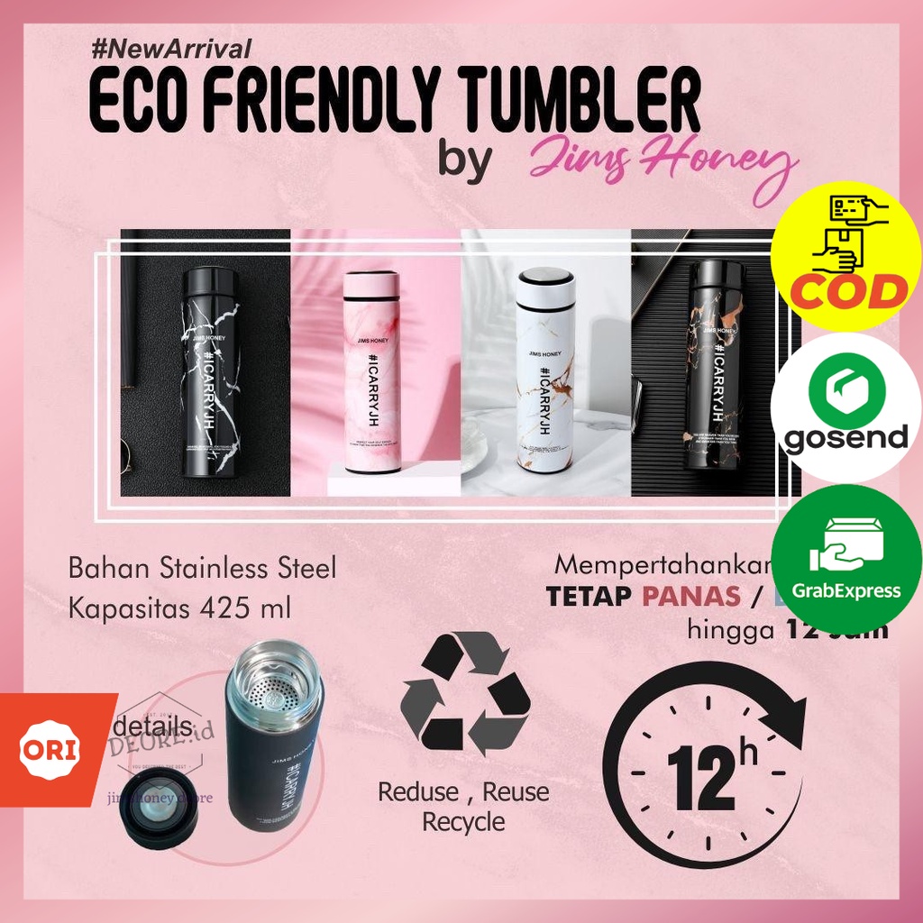 TUMBLER (ONLY) JIMS HONEY Thermos Botol Minum Air Hot &amp; Cool Doff Jimshoney JH Ori Murah