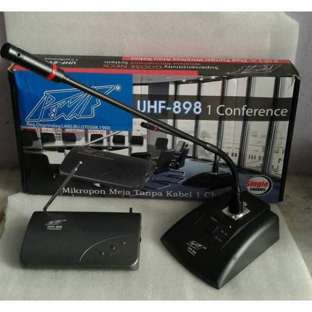 MIC WIRELESS CONFERENCE PEWIE UHF 898 ( MIC MEJA/ MIC PODIUM )