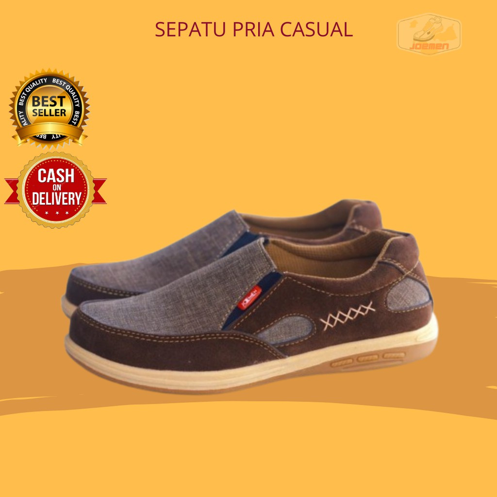 Sepatu KULIT Joemen J 54 Fashion Baru Casual Pria sepatu slip on
