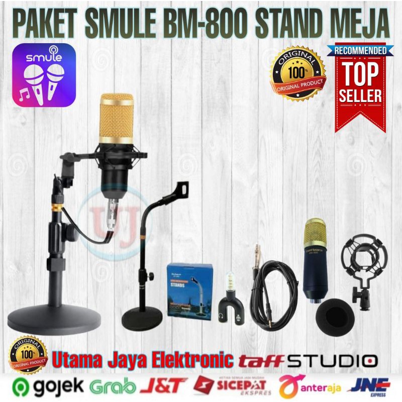Paket Mic BM800 Stand Meja Mikrofon Kondenser