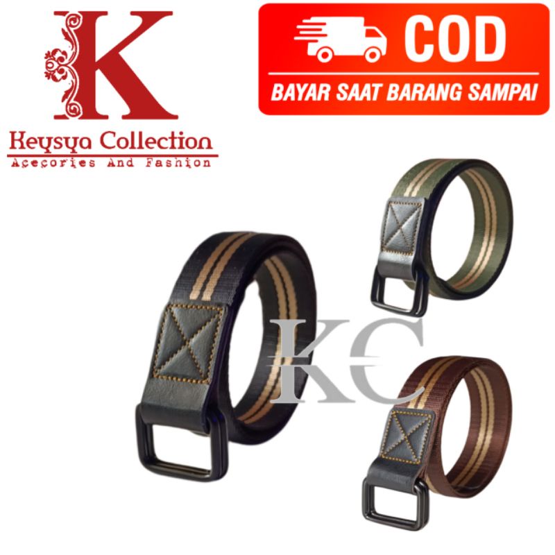 ikat pinggang pria murah/ sabuk pria Double ring