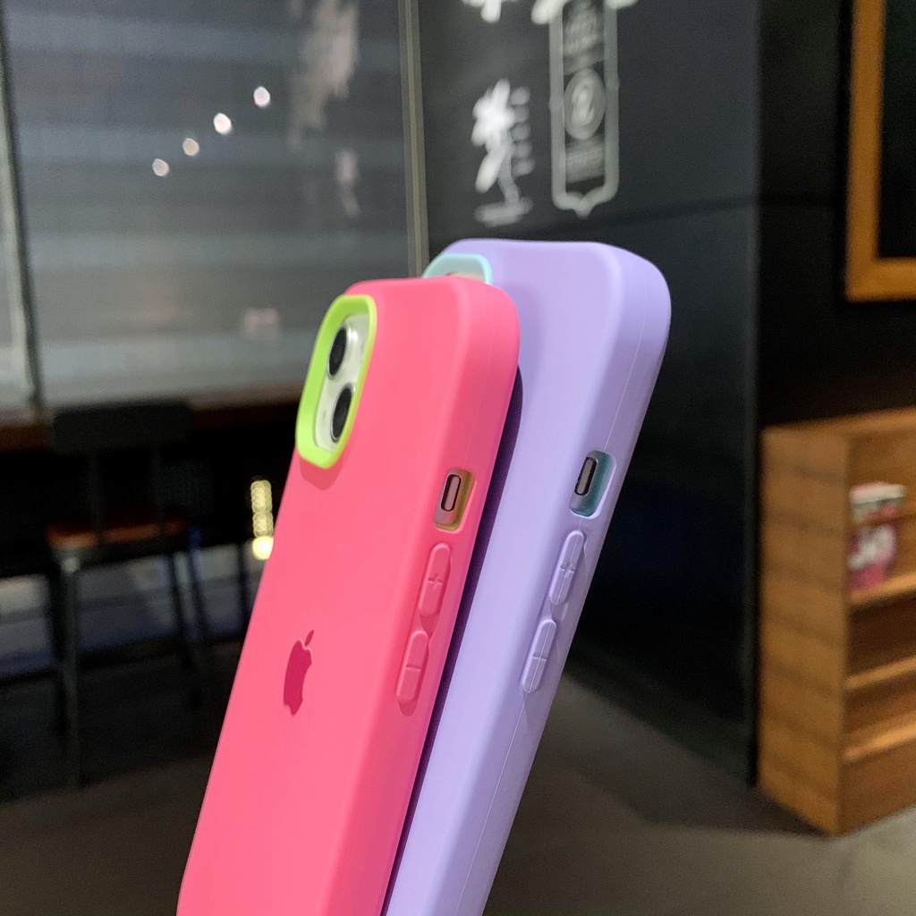 Casing Silikon 3in1 Warna Untuk IPhone 14 pro Max Plus Casing Shockproof