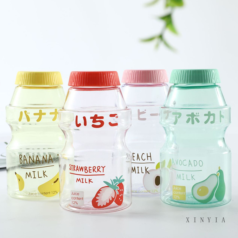 480ml Cute Plastic Water Bottle Student Drop-resistant Casual Large Cup Kids Creative Milk Cups Portable Vacuum Cup