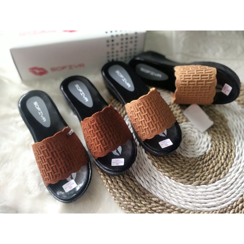 Sandal  wanita terkini/rajut wedges/sofia/ harga murah