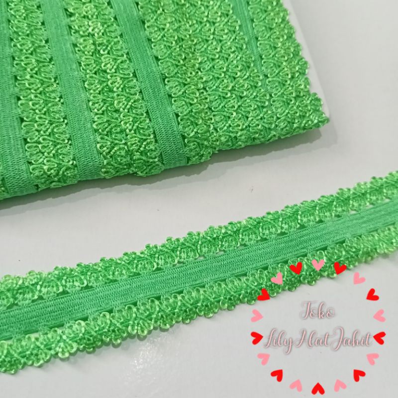 Karet Foe Motif 2cm - Hijau