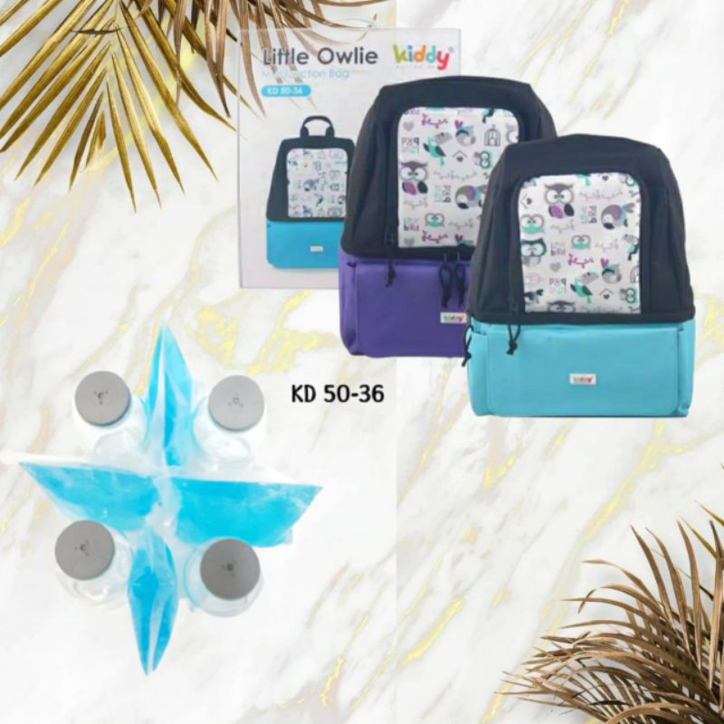 Kiddy Little Owlie Multifunction Bag / diaper dan cooler bag -5036 / PAKET BOTOL DAN ICE GEL S1