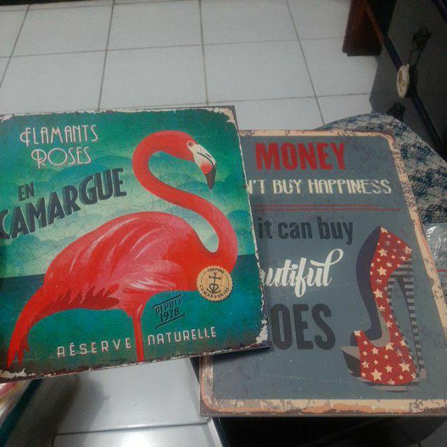 Wooden Projects Hiasan Pajangan Dinding Vintage Flamingo - Pf2