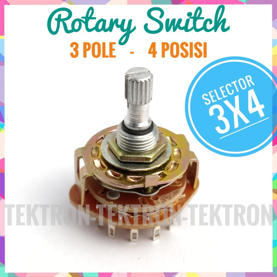 3 Pole 4 Posisi Selektor Putar 3x4 Rotari switch