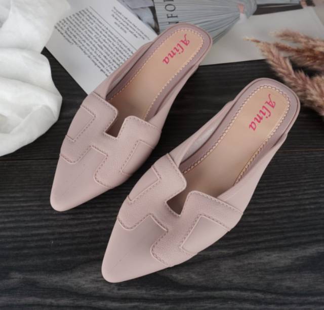 Sandal Wedges Slop Wanita Karet H