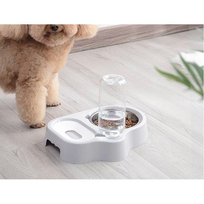 Adda Home - Auto Feeder Dispenser Makan Minum Anjing Kucing Kelinci Mangkuk Stainless 40.5x23x19.5cm