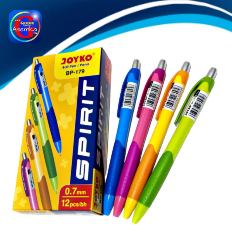 Bolpen Pulpen Pena Joyko BP-179 Spirit 0.7 mm 12pcs