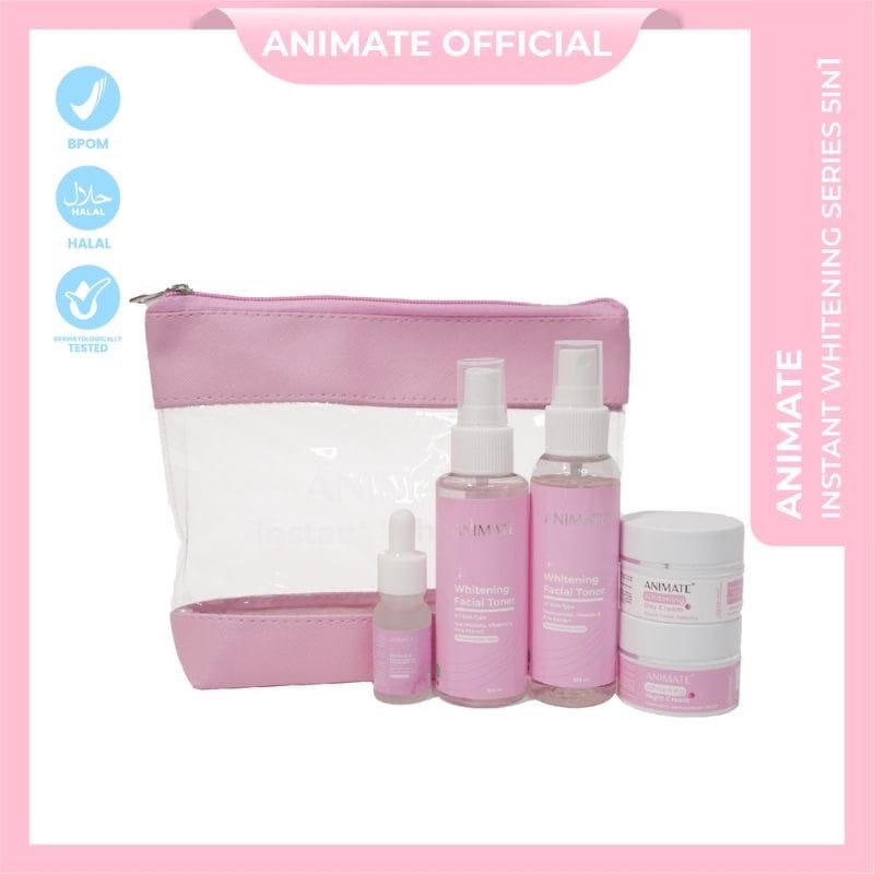 ANIMATE INSTANT WHITENING SERIES 5IN1 PAKET SKINCARE KOSMETIK WANITA