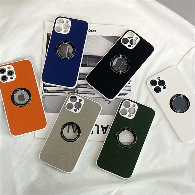 Casing iPhone 12 Pro MAX i11 Pro MAX X XR XS MAX 7 8 Plus Full cover Bahan Kulit Aksen Hollow