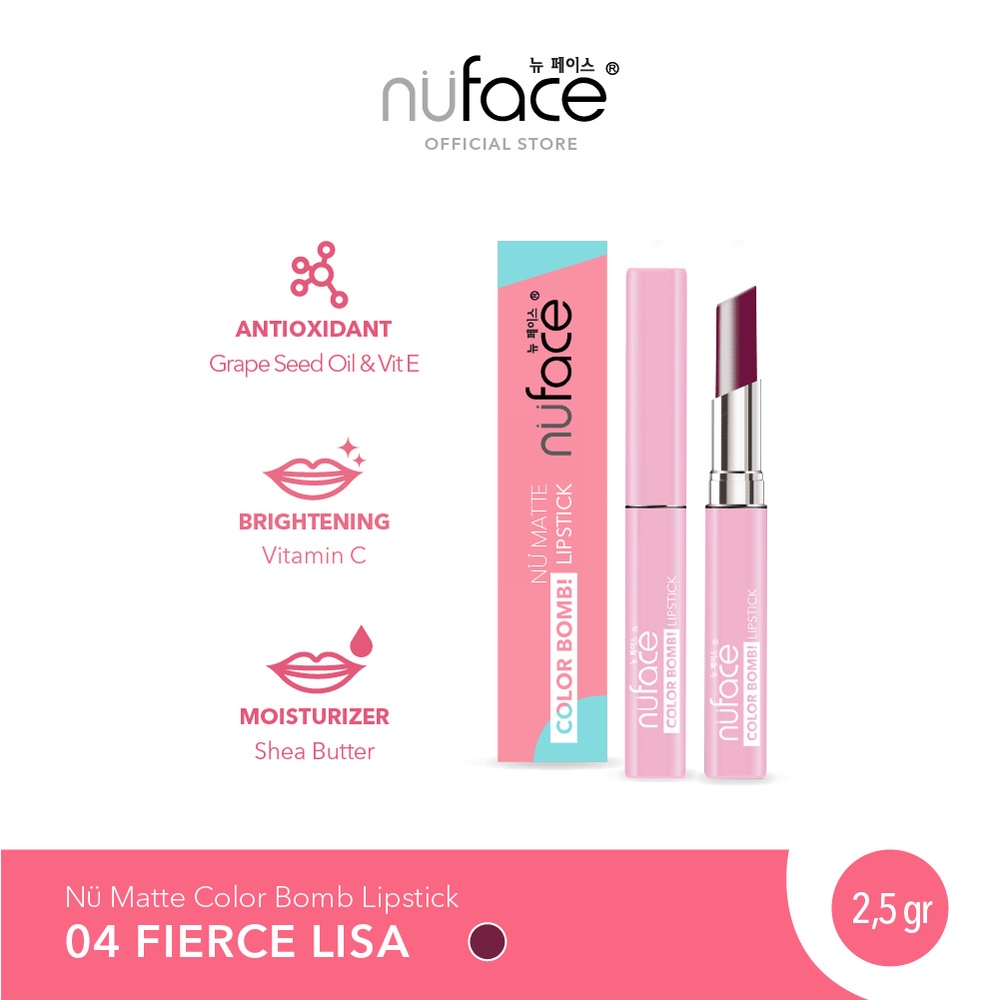 Nuface Nu Matte Color Bomb Lipstick Lipstik Kosmetik Bibir Wanita