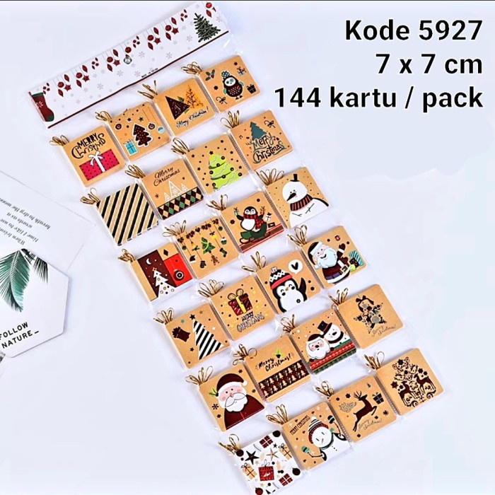 Kartu Natal Kecil 216 pcs Merry Christmas Card Hang Tag Kartu Ucapan GROSIR