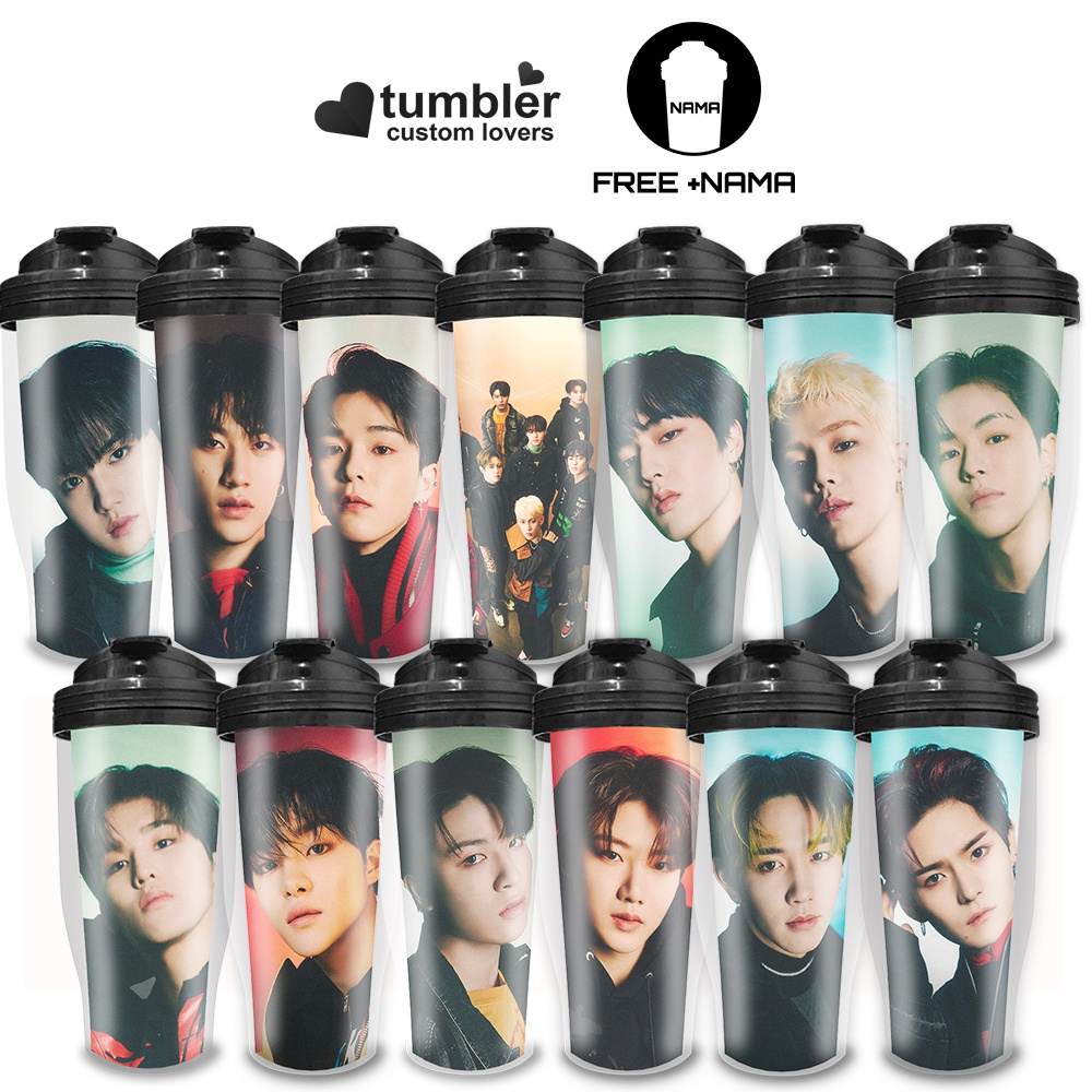 Tumbler TREASURE  - JIKJIN / Merchandise Botol Minum KPOP TREASURE (JIKJIN) type P - BLACK