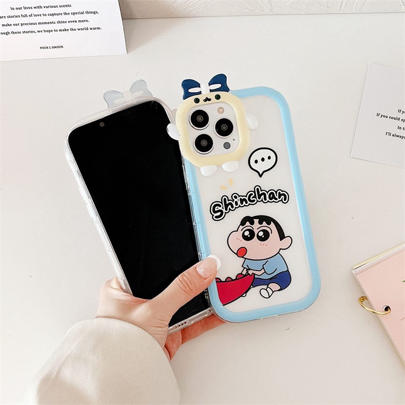 Soft Case Pelindung Kamera Motif Kartun Bahan TPU Untuk iPhone 14 13 12 11 Pro Max X Xr Xs Max 7 8 6 6s Plus SE 2020