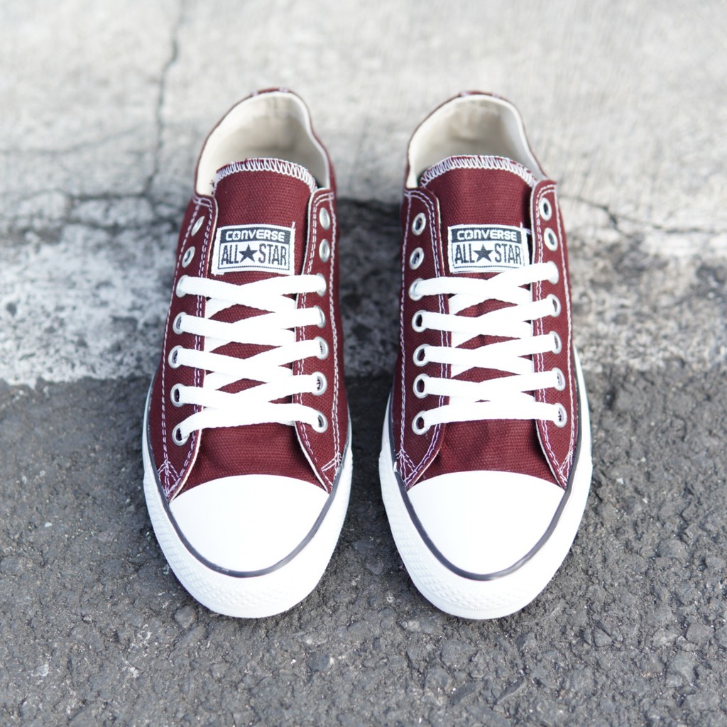 Sepatu Pria/Wanita Converse Allstar Pendek Maroon Kasual Sneakers Bertali /Sekolah/Kuliah/Murah