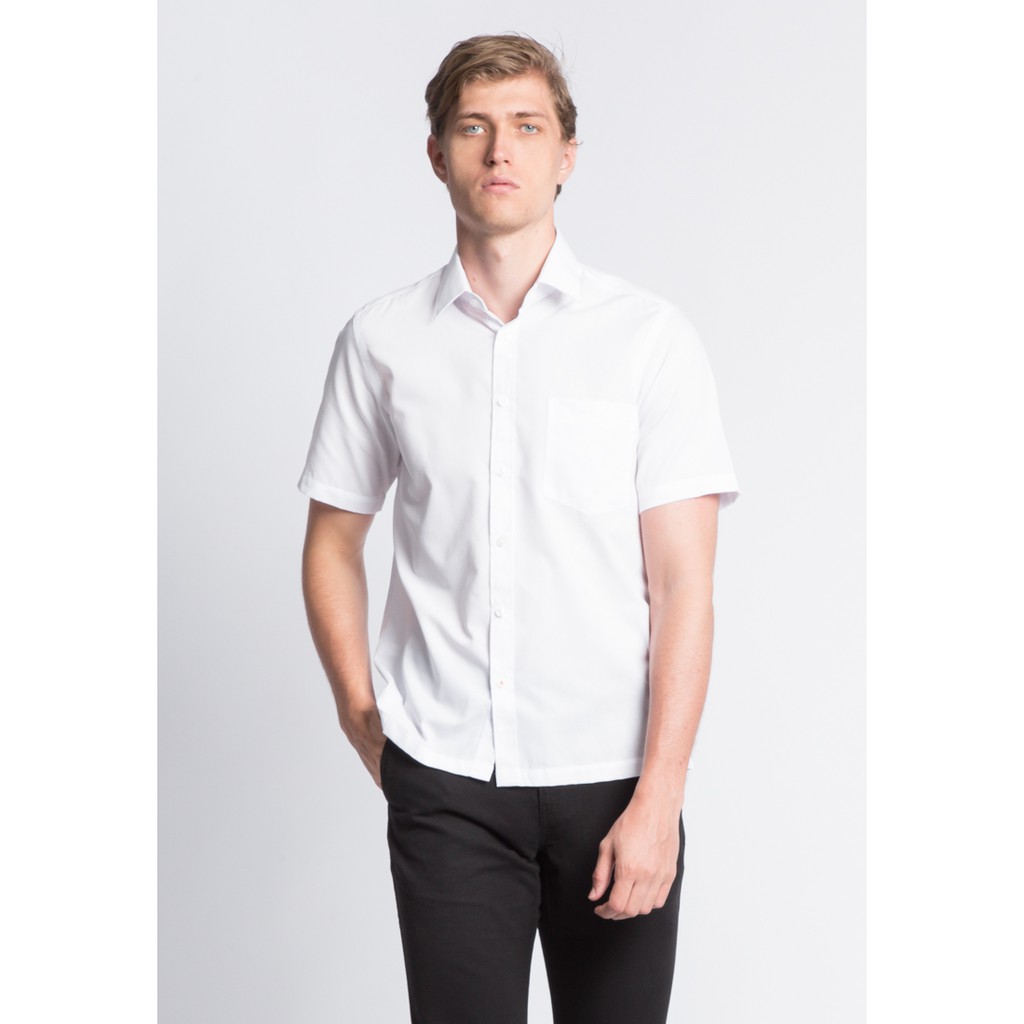 VAN HEUSEN Kemeja Putih Pria Lengan Pendek - U-XCM103-N1