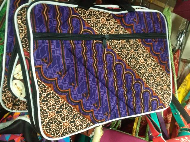 (BISA COD) Tas Laptop Batik Variasi 14 inchi 36x 28 cm- Souvenir Jogja