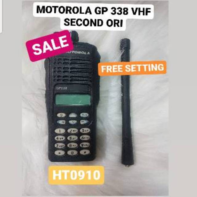 HT MOTOROLA GP 338 VHF 136 Mhz SECOND ORIGINAL BATERAI LITHIUM BERGARANSI LENGKAP CHARGER