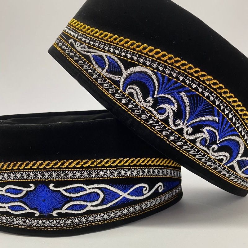 PECI / KOPIAH / SONGKOK SOGA BLUDRU BIRU BAHAN BAGUS NYAMAN DAN BERKULITAS