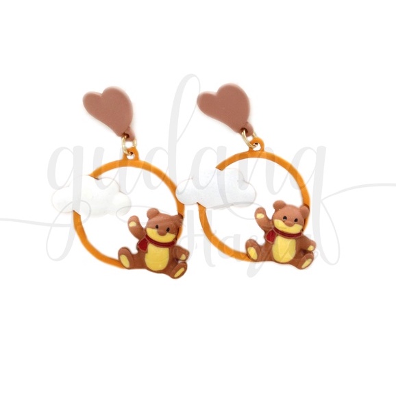 Anting Stud Cloud And Bear Earring Motif Beruang Dan Awan GH 203268