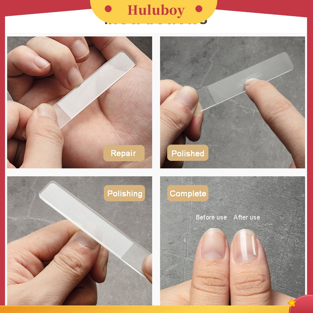 Huluboy Huluboy♡ 3pcs Kikir Kuku Bahan Kaca Untuk Manicure