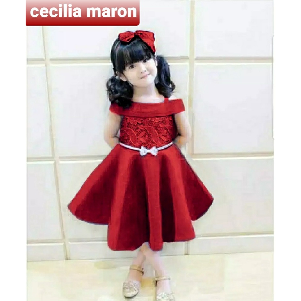 *[RXFK] Dress Cecilia Basic / Dress Anak Perempuan / Baju Dress Elegant / Dress Anak Cantik