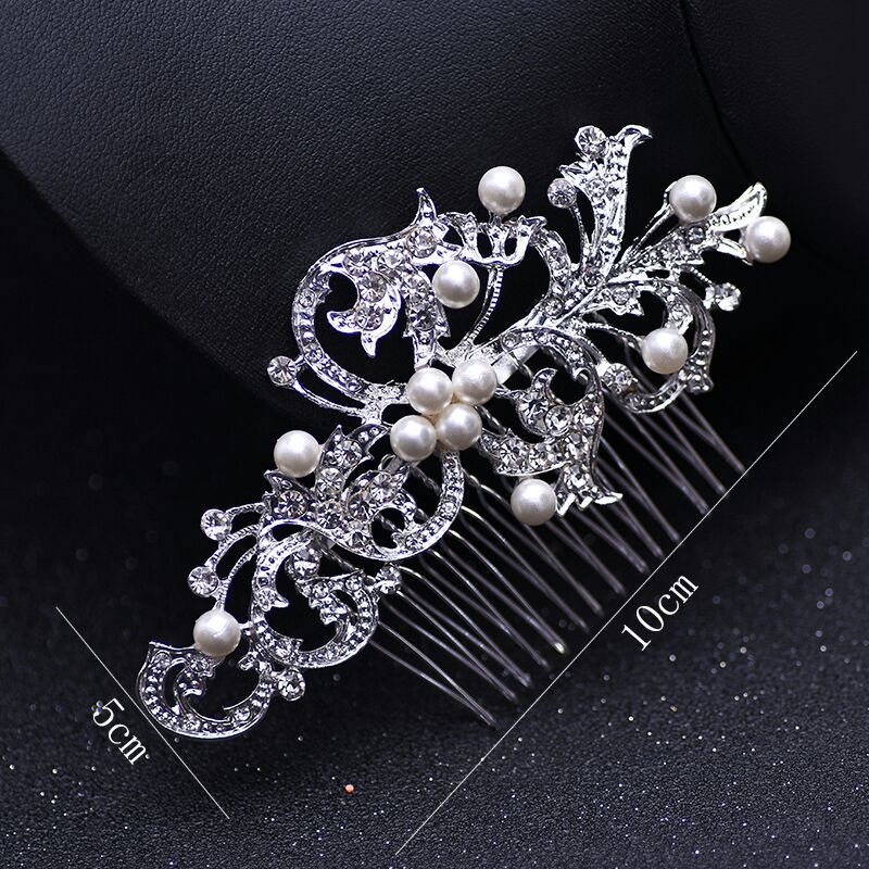 Wedding  Rhinestone Faux Pearl Hair Clip Bridal Hair Comb