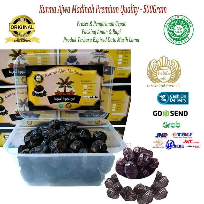 

Kurma Ajwa Madinah Kurma Nabi Asli Madinah Premium Quality 500Gram Mudikulo.Com1