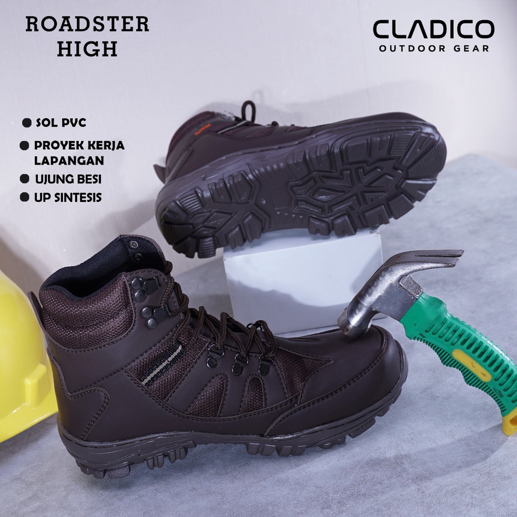 Sepatu Safety Boots Shoes Ujung Besi Cladico Roadster High Premium Original