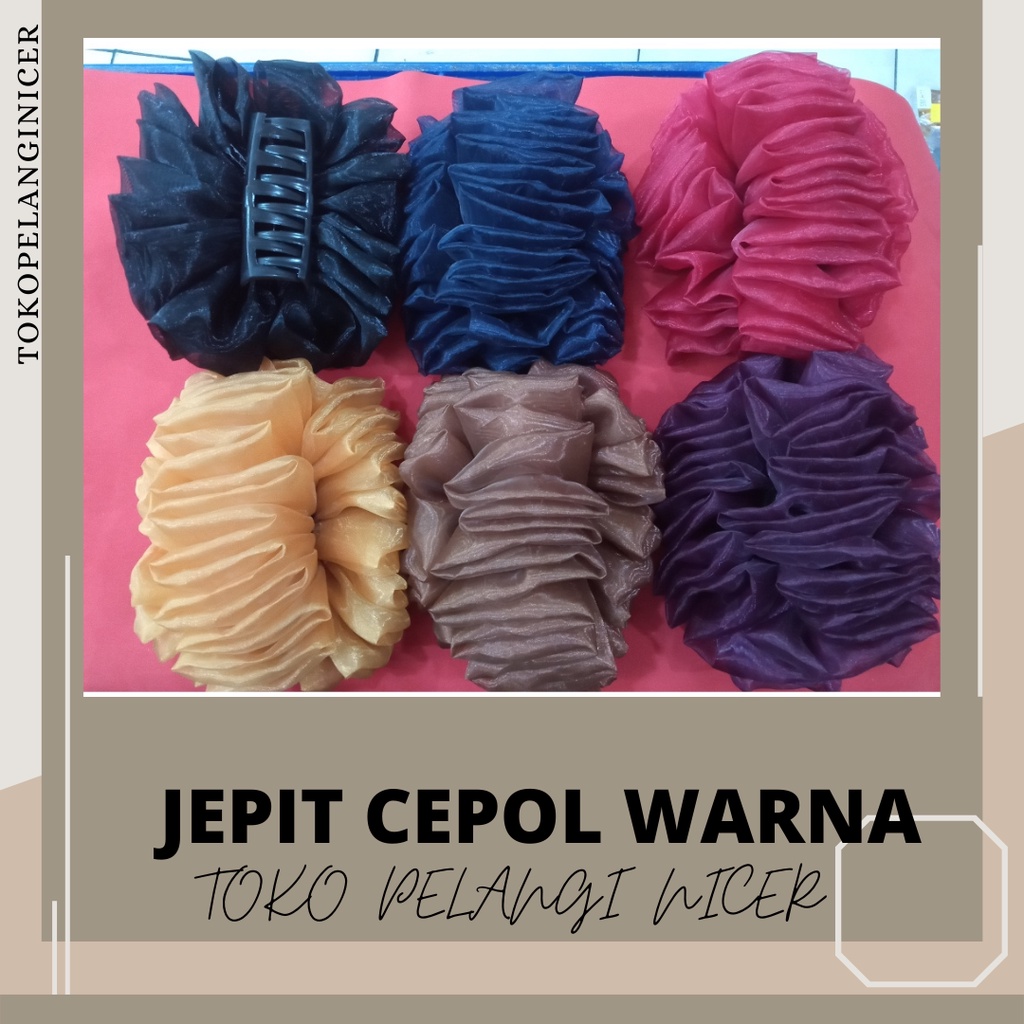 RANDOM WARNA Jepit Rambut Kain / Cepol Jilbab Hitam / Jepitan Rambut Cepol Hijab /kEP rAMBUT Tokopelanginicer