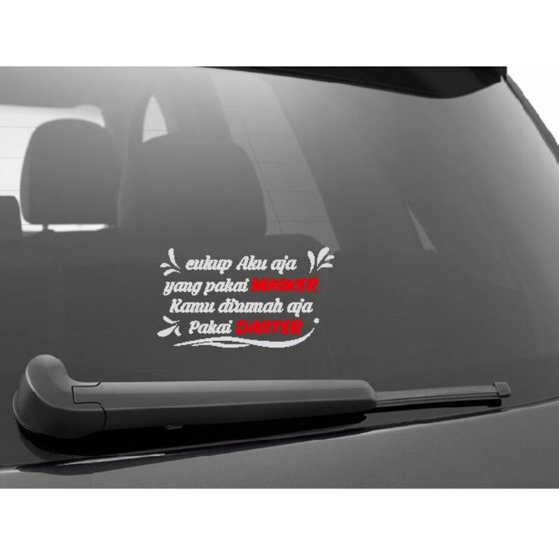 Stiker Cukup Aku Saja Pakai Masker Daster Kata Kalimat Lucu Truk Mobil