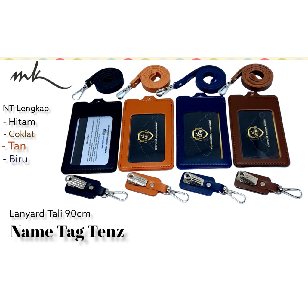 

Name Tag ID Card Dompet Kartu Kulit Syntethic Lanyard by AL Leather