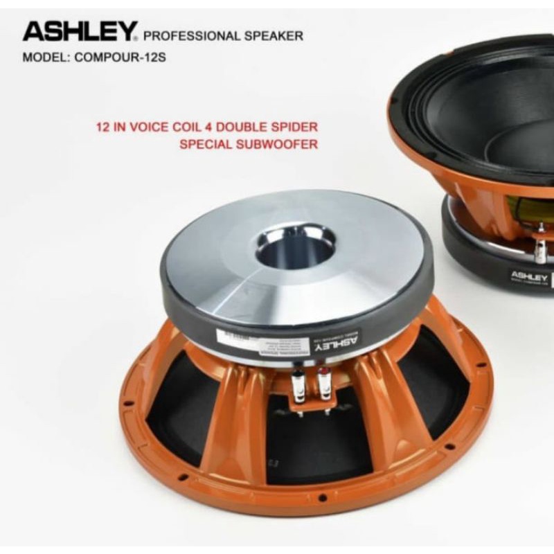 Speaker Subwoofer 12 Inch Ashley Comfour 12S Voice Coil 4 in Double Spider