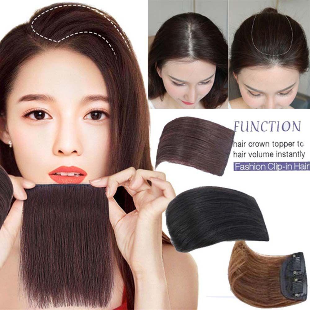 Mxbeauty Wig Poni Rambut Palsu Model Pendek Warna Hitam / Coklat Untuk Wanita