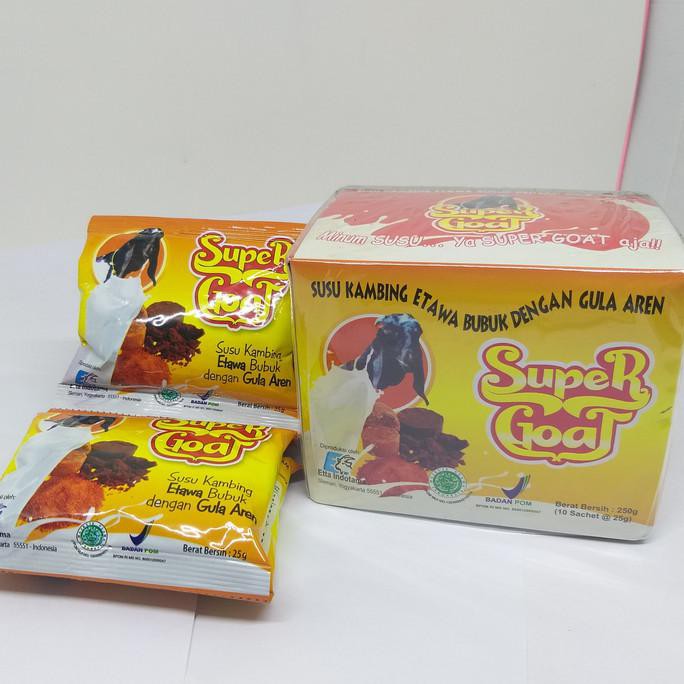 

SUSU KAMBING ETAWA SUPERGOAT - SUPER GOAT - KEMASAN BOX ISI 10 SACHET