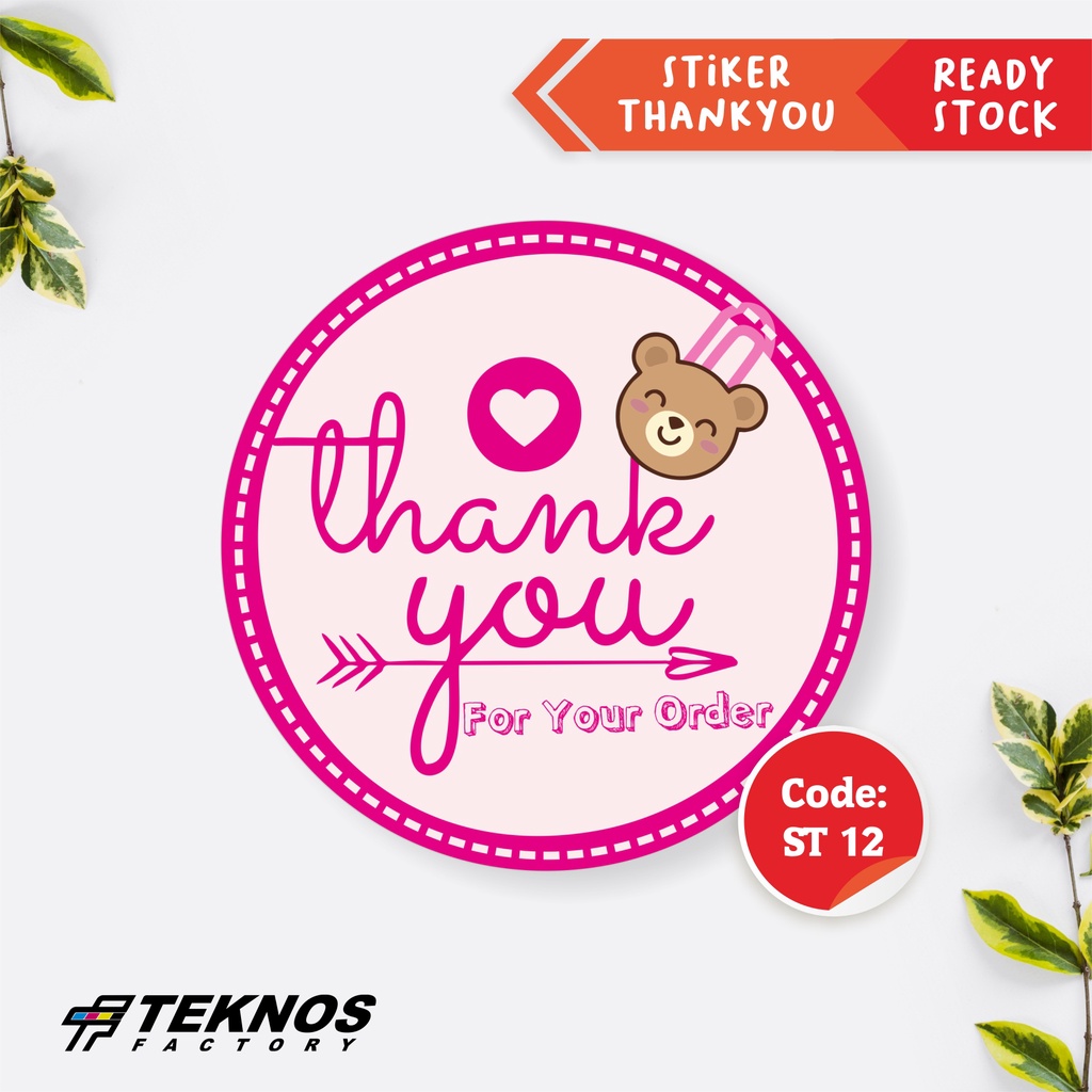 

[75 PCS] STIKER LABEL THANK YOU FOR YOUR ORDER ST 12