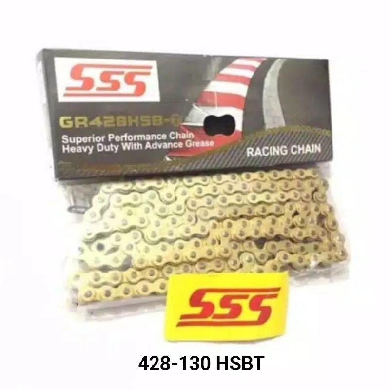 Rantai SSS Rantai Motor SSS Gold 428,415 -130,140 SB,HSB,HSBT Original